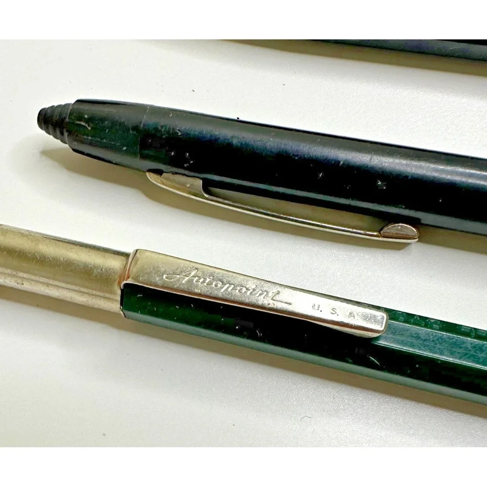 Vtg Autopoint Faber Mechanical Pencils Bell Systems Green Double End Drafting